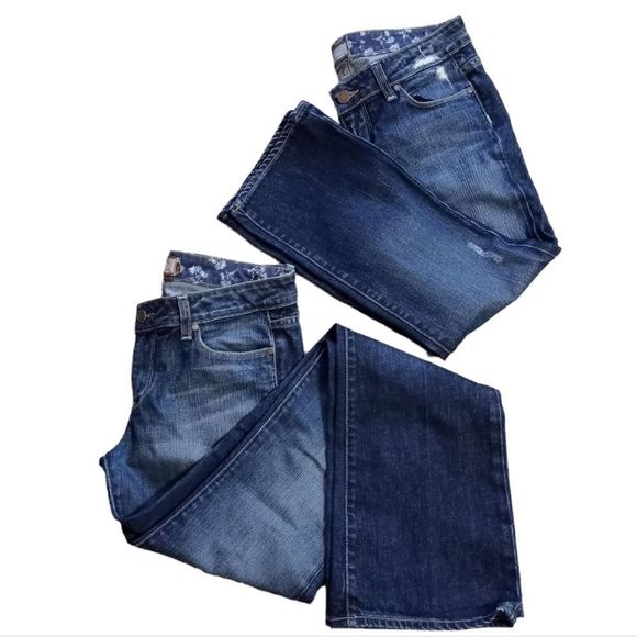 Paige Hollywood Hills Bootcut & Crop Jeans Lot Size 29 Medium Washout Blue - Picture 2 of 14